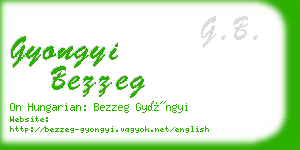 gyongyi bezzeg business card